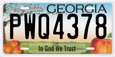 GA license plate PWQ4378