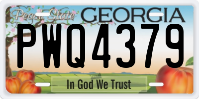 GA license plate PWQ4379