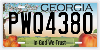 GA license plate PWQ4380