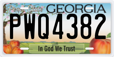 GA license plate PWQ4382