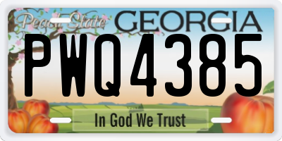 GA license plate PWQ4385
