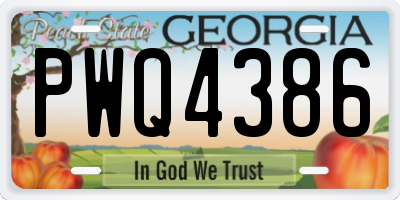GA license plate PWQ4386
