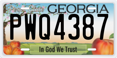 GA license plate PWQ4387