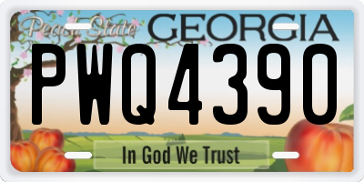 GA license plate PWQ4390