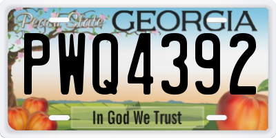 GA license plate PWQ4392