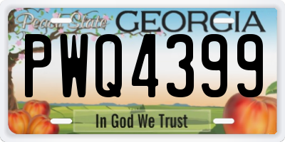 GA license plate PWQ4399