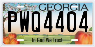 GA license plate PWQ4404