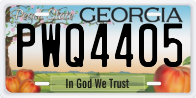 GA license plate PWQ4405