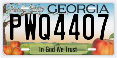 GA license plate PWQ4407