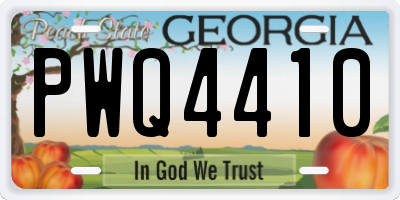 GA license plate PWQ4410