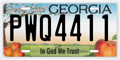 GA license plate PWQ4411