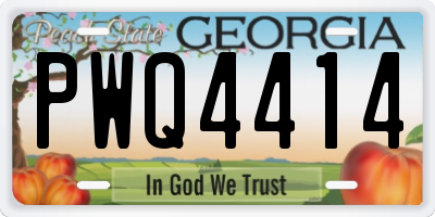 GA license plate PWQ4414