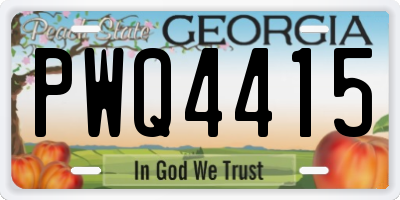 GA license plate PWQ4415