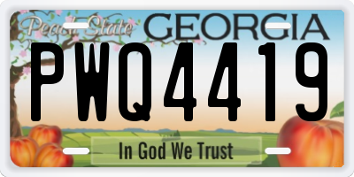 GA license plate PWQ4419