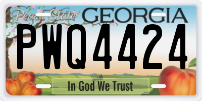 GA license plate PWQ4424