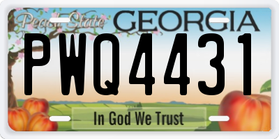 GA license plate PWQ4431