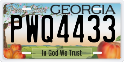 GA license plate PWQ4433