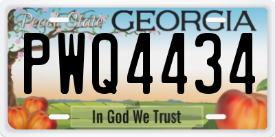 GA license plate PWQ4434