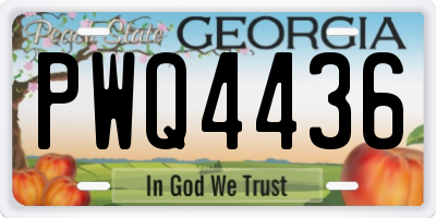 GA license plate PWQ4436