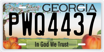 GA license plate PWQ4437