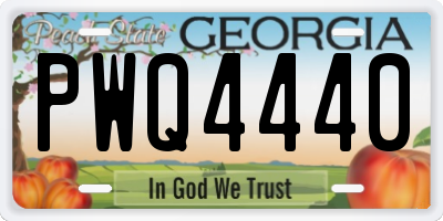 GA license plate PWQ4440