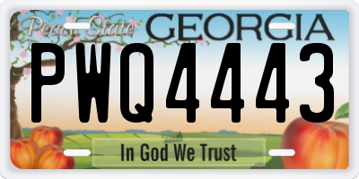 GA license plate PWQ4443