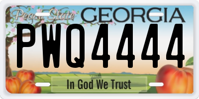 GA license plate PWQ4444