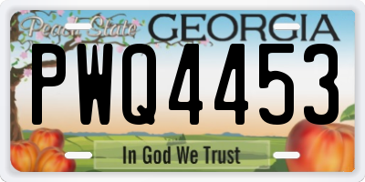 GA license plate PWQ4453