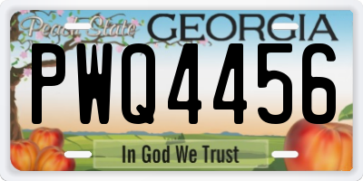 GA license plate PWQ4456