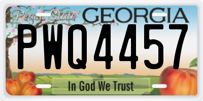 GA license plate PWQ4457