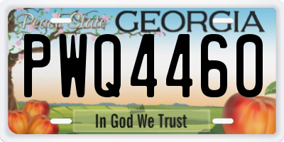 GA license plate PWQ4460