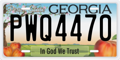 GA license plate PWQ4470