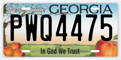 GA license plate PWQ4475