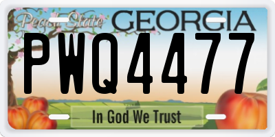 GA license plate PWQ4477