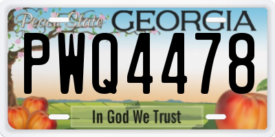 GA license plate PWQ4478