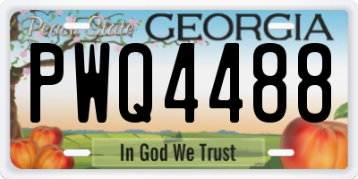 GA license plate PWQ4488