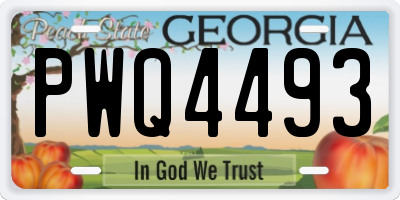 GA license plate PWQ4493