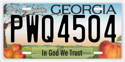 GA license plate PWQ4504