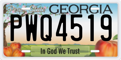 GA license plate PWQ4519