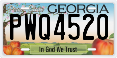GA license plate PWQ4520