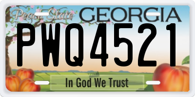 GA license plate PWQ4521