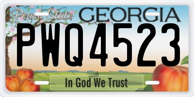 GA license plate PWQ4523