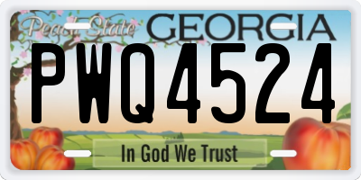 GA license plate PWQ4524