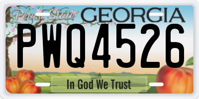 GA license plate PWQ4526