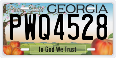 GA license plate PWQ4528