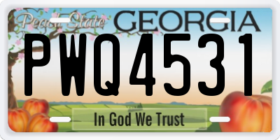 GA license plate PWQ4531