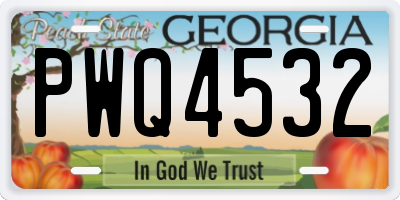 GA license plate PWQ4532
