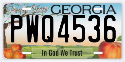 GA license plate PWQ4536