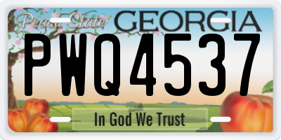 GA license plate PWQ4537