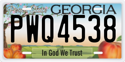 GA license plate PWQ4538